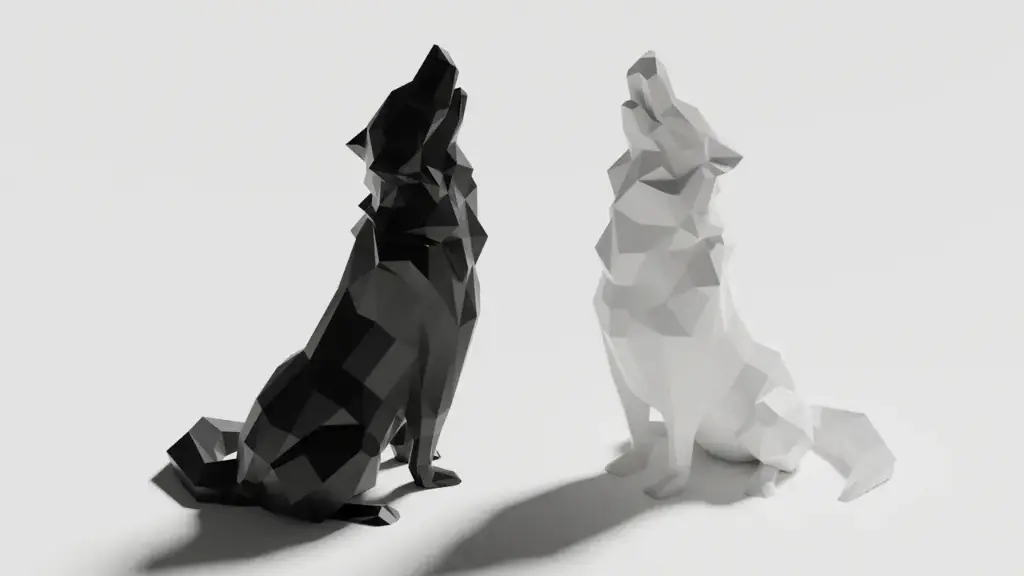 Low Poly Howling Wolf (Decoration)